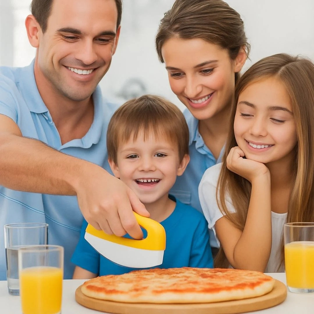 couteau a pizza crust chisel repas pizza en famille