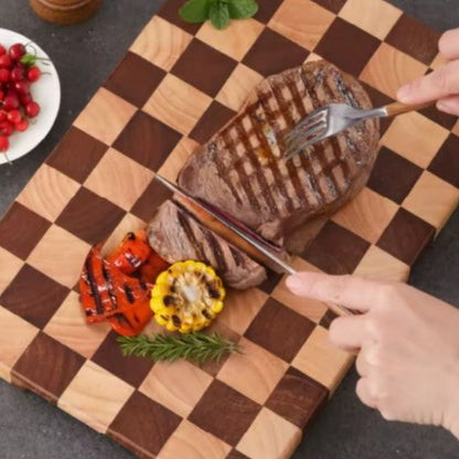 planche a decouper bois artisanale decoupe de la viande cuite